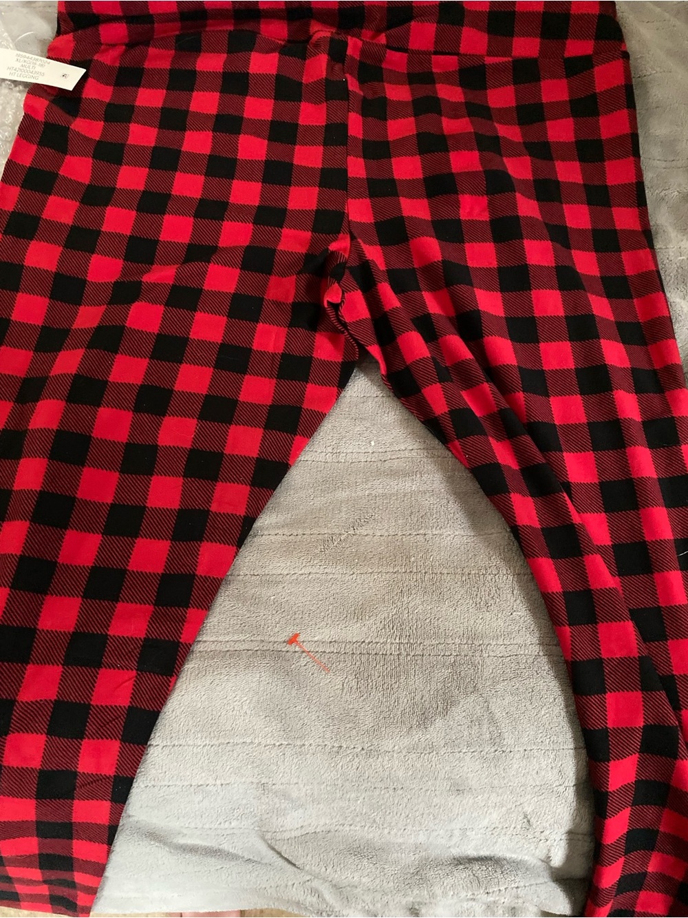 Holiday Time Red and Black Buffalo Plaid ladies leggings